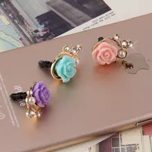 Высокое качество Романтический Жемчуг розы Пылезащитная заглушка для защиты мобильного телефона от пыли милые девушки телефон подвески