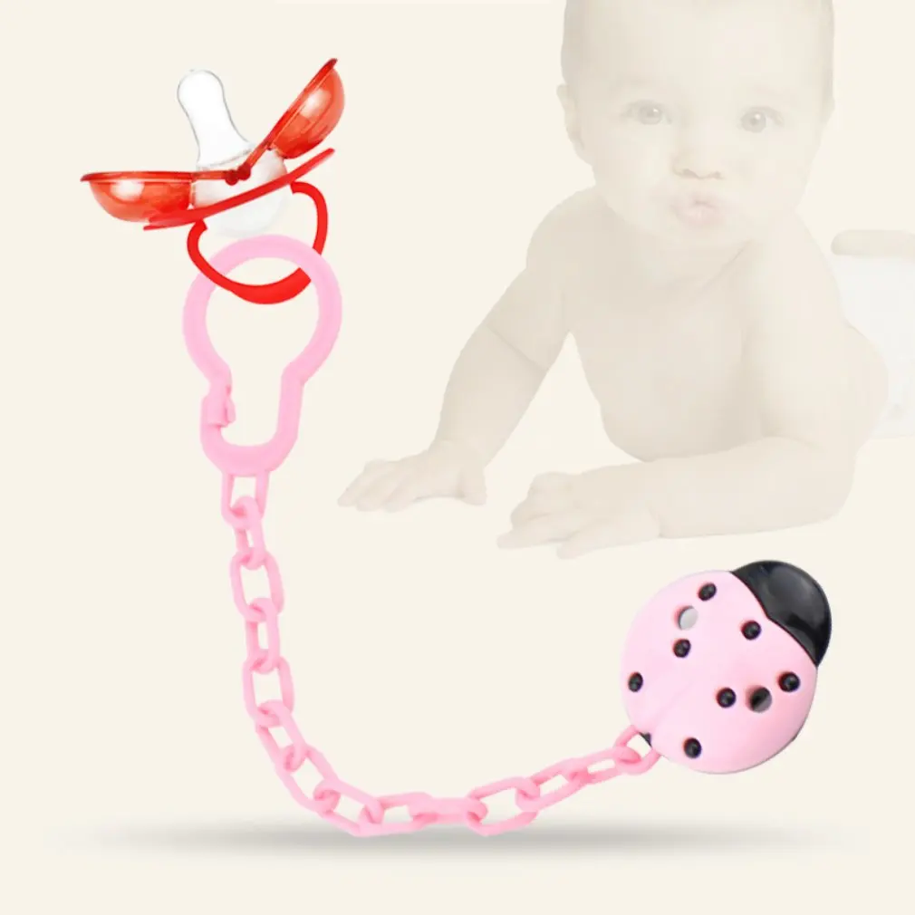 Safety Food Grade Silicone Baby Pacifier Mouth Infant Toddler Baby Soother Teether Funny Feeding Nipple With Anti-drop Chain