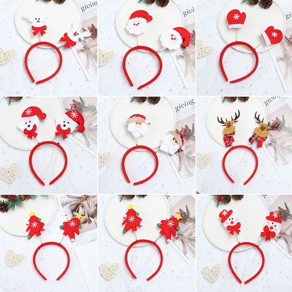 Kids Adult Santa Claus Hair Accessories Antlers Christmas Headbands Xmas Hairband Reindeer Headwear Christmas Decorations