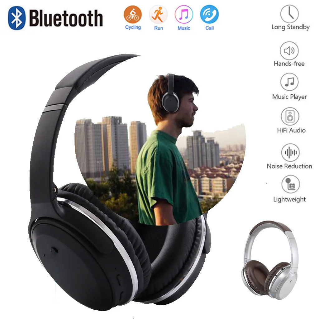 Mosunx QC65 портативные Bluetooth беспроводные наушники Стерео шумоподавление Hi-Fi бас наушники с микрофоном FM