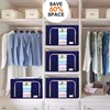 Oxford Fabric Clothing Storage Box with Steel Frame Folding Bag Clear Window Zipper for Clothes Bed Sheets Blanket with Handles 4
