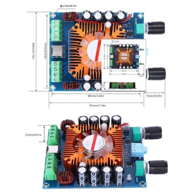 XH A372 TDA7850 Four Channel 50Wx4 HIFI Car Stereo o Amplifier Board Subwoofer Amplifier Bass AMP Home Theater