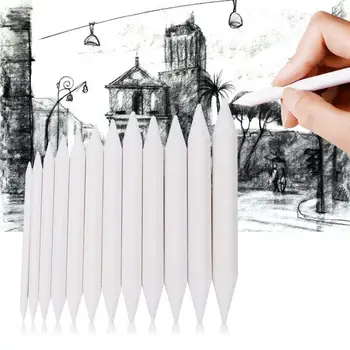 

12Pcs White Paper Pen Blending Stumps Sketch Rub Drawing Tool Sketch Drawing Tool art supply drawing set