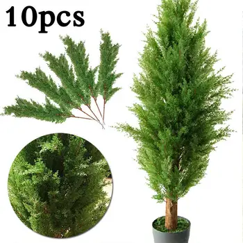 

Artificial Cypress Branches Plastic Leaves Home Office Small Room Bonsai Garden Cedar Balcony Decoration Branches O7Q2