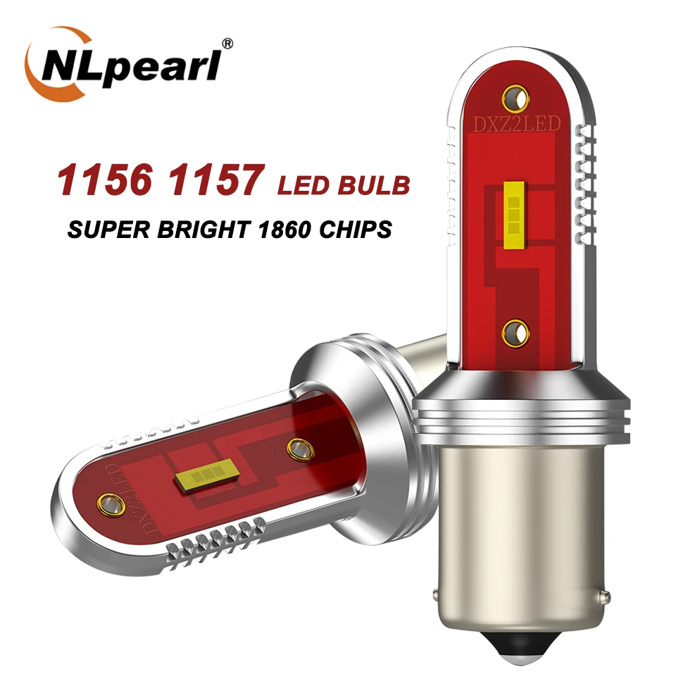 

NLpearl 1x Signal Lamp BA15S P21W BAU15S PY21W 1156 LED Bulbs 1860 SMD Bay15d Led 1157 P21 5W Car DRL Turn Signal Lights 12-24V