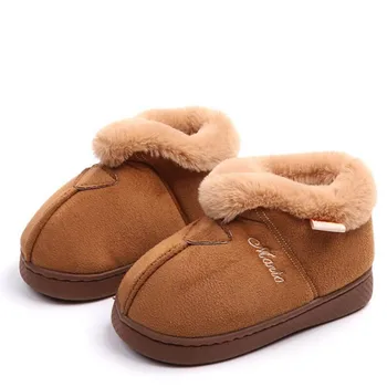 

2019 winter new non-slip soft bottom children's cotton boots suede plus velvet warm boys and girls cotton shoes