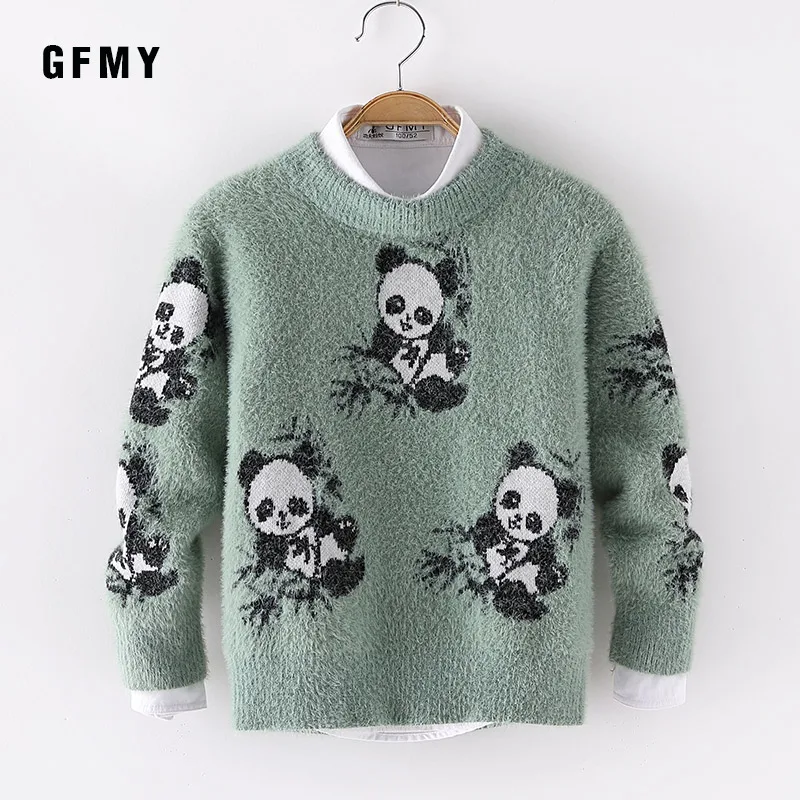GFMY/осенне-зимнее теплое вельветовое пальто с круглым воротником для мальчиков и девочек детские свитера