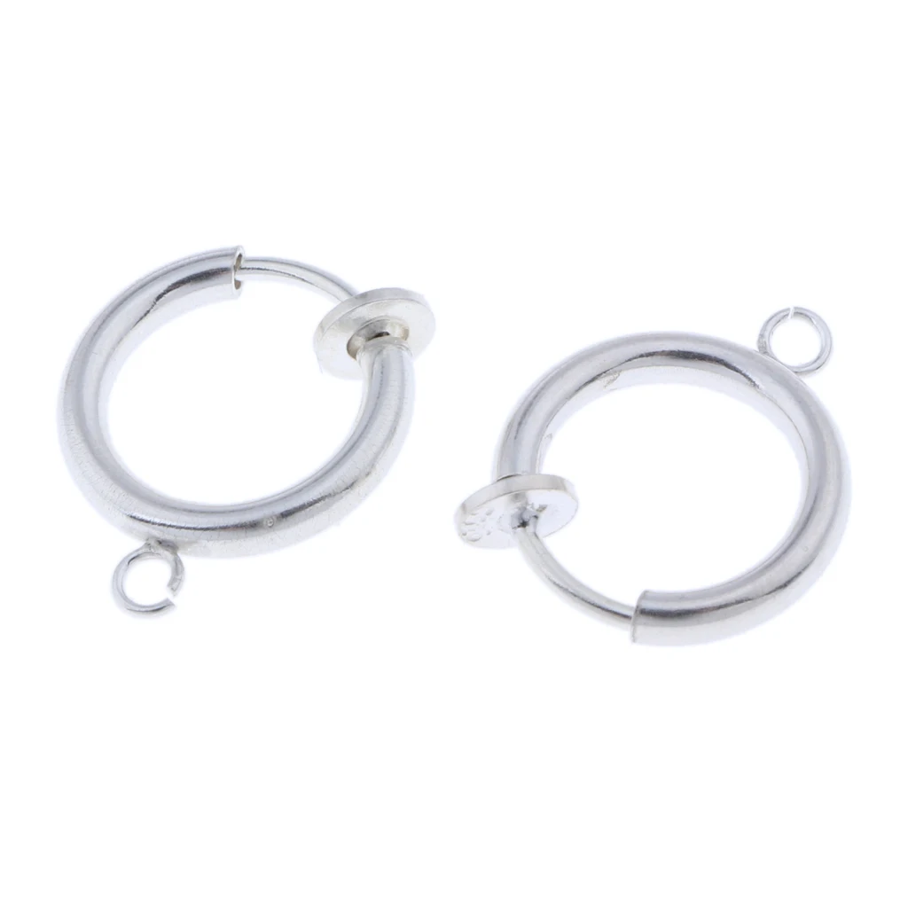2 Pack Women Clip-on Earring Converter with Easy Open Loop and Hanging Hoop for DIY No Piercing Earrings Hoops For Men Dangling