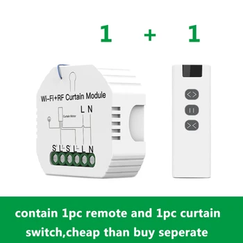 

Tuya smart life app control Roller Blind Shutter Curtain Switch Module with Remote Works with Google Home Alexa Voice Control