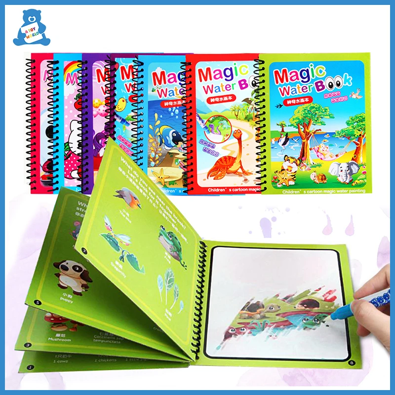8 Types Montessori Toys Reusable Coloring Book Magic Water Drawing Book Sensory Early Education Toys For Kids Birthday Gift Drawing Toys Aliexpress