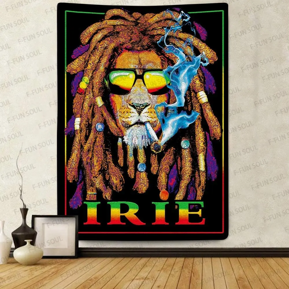 

Регги Раста Лев скатерть Irie хиппи искусство скатерть