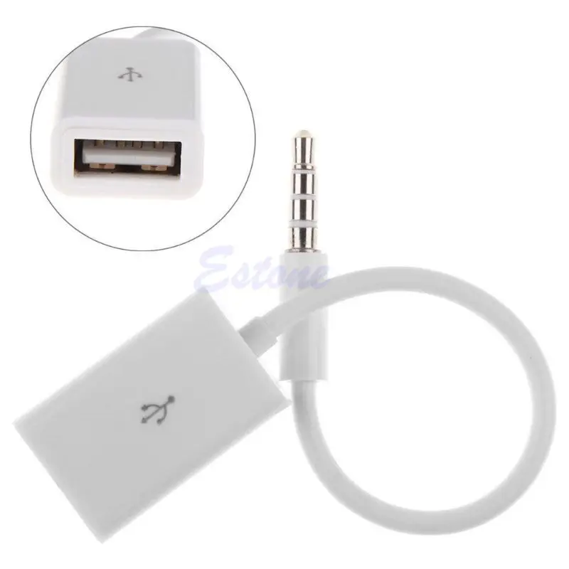 

Male AUX Audio Plug Jack To USB 2.0 Female Converter Cable Cord Car MP3 3.5mm