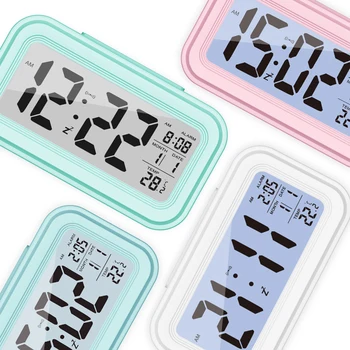 

Digital LED Alarm Clocks Thermometer Week Snooze Watch Electonic Table Calendar Night Illumination LCD Display Home Office Timer