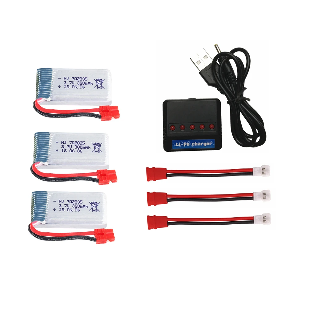 3,7 V 380mAh Lipo аккумулятор+ зарядное устройство для SYMA X5A-1 X15 X15C X15W Запчасти для радиоуправляемого вертолета 3,7 v RC беспилотный аккумулятор - Цвет: 3pcs C