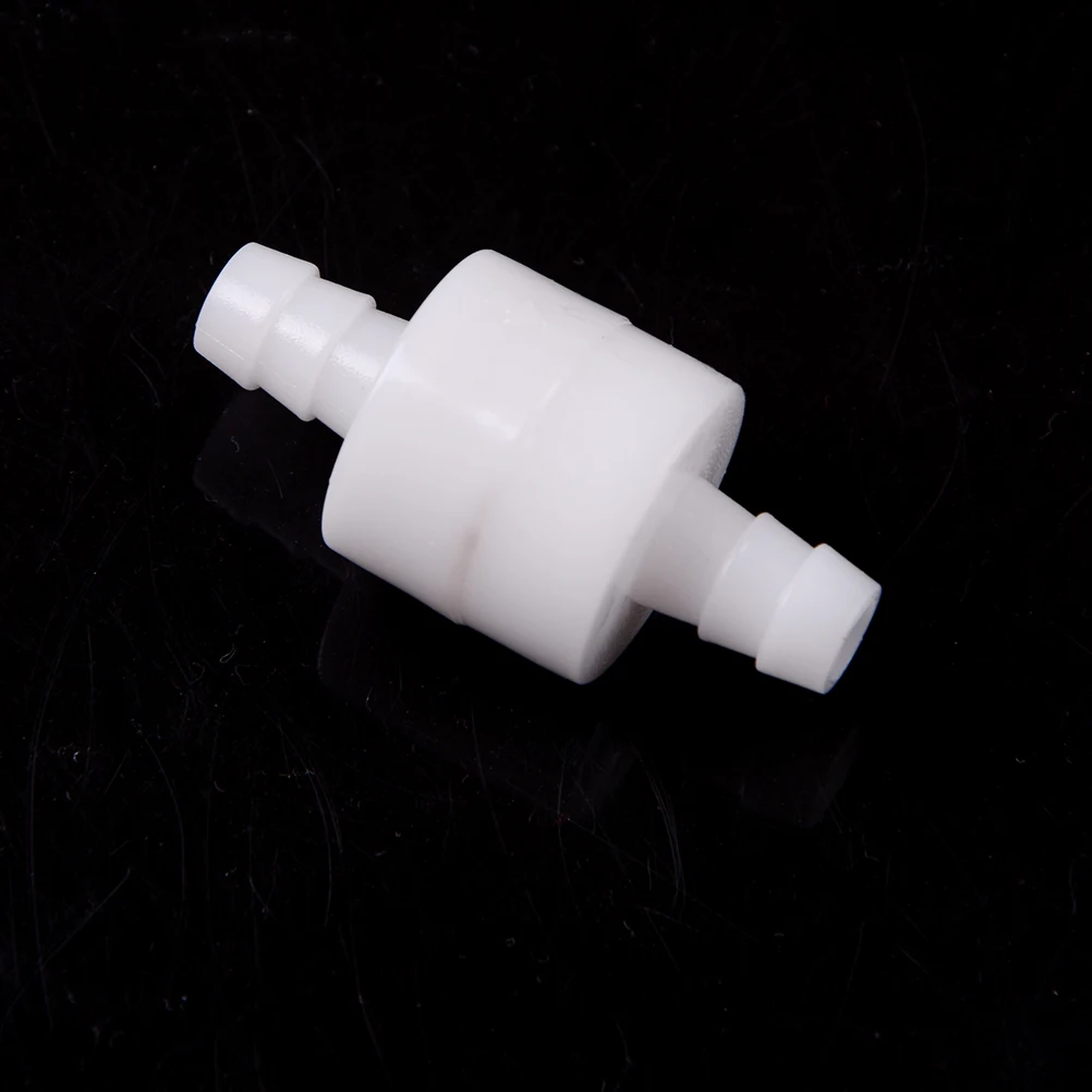 1Pcs Plastic One Way 8mm Inline Check Valve Fuel Gas Liquid Water White Color