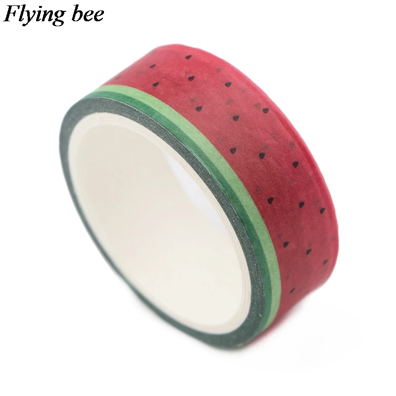 Flyingbee 4 шт./компл. Творческий фруктовая лента арбуз клейкая лента киви Бумага лента Washi Кактус в комплекте ленты лента Набор DIY подарки X0644