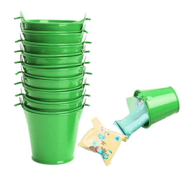 10Pcs Metal Bucket Buckets Candy Mini Tin Pail Pails Smallparty Holder  Storagewedding Container Galvanized Gift Flower Tinplate