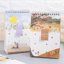 Японский стиль,, настольная стоящая рулонная бумага, календарь, памятка, ежедневное расписание, настольный планировщик, годовой Органайзер