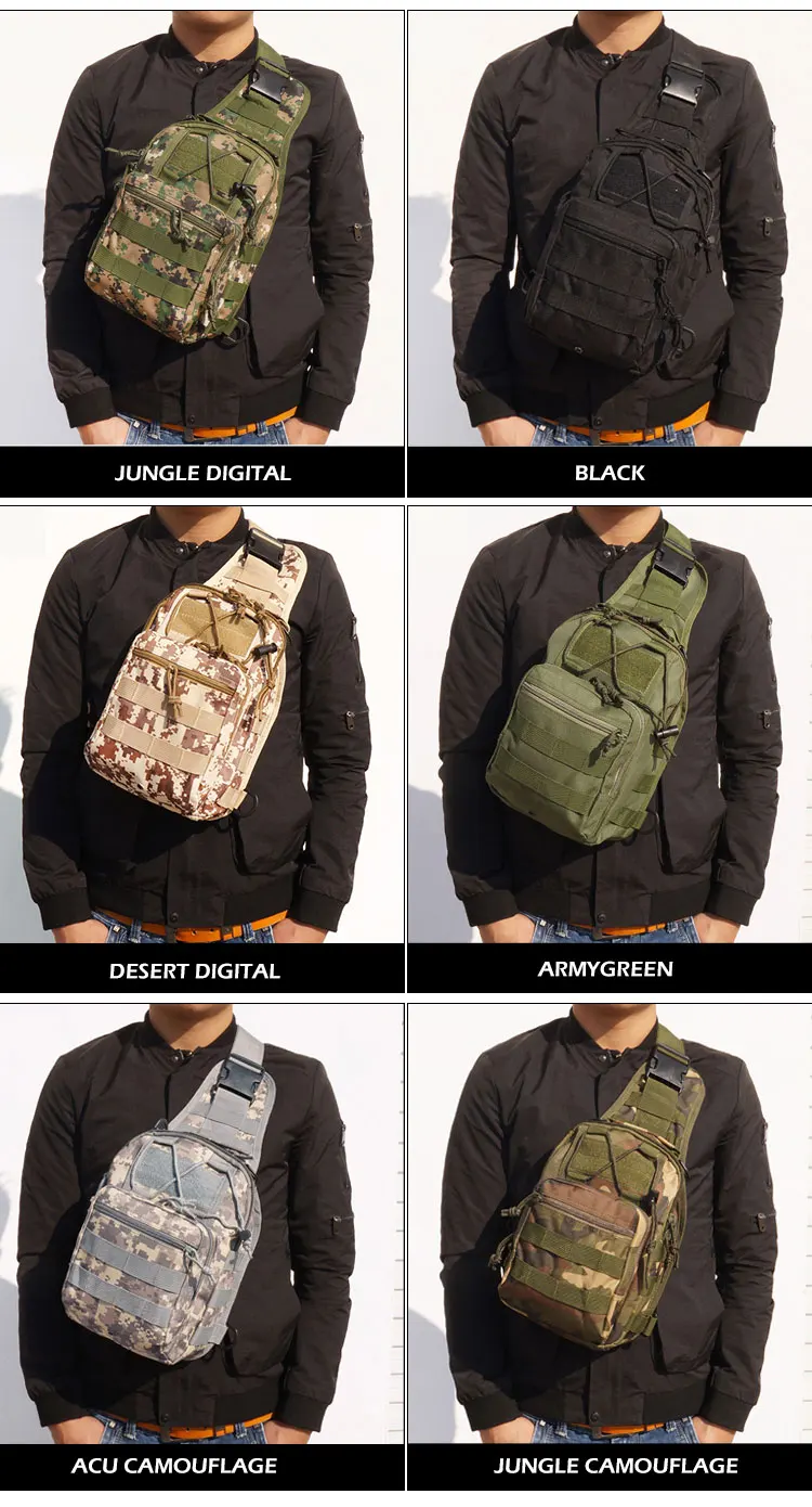 Тактическая нагрудная сумка мужская Спортивная охотничья походная сумка через плечо большой емкости водостойкий износостойкий сумки через плечо