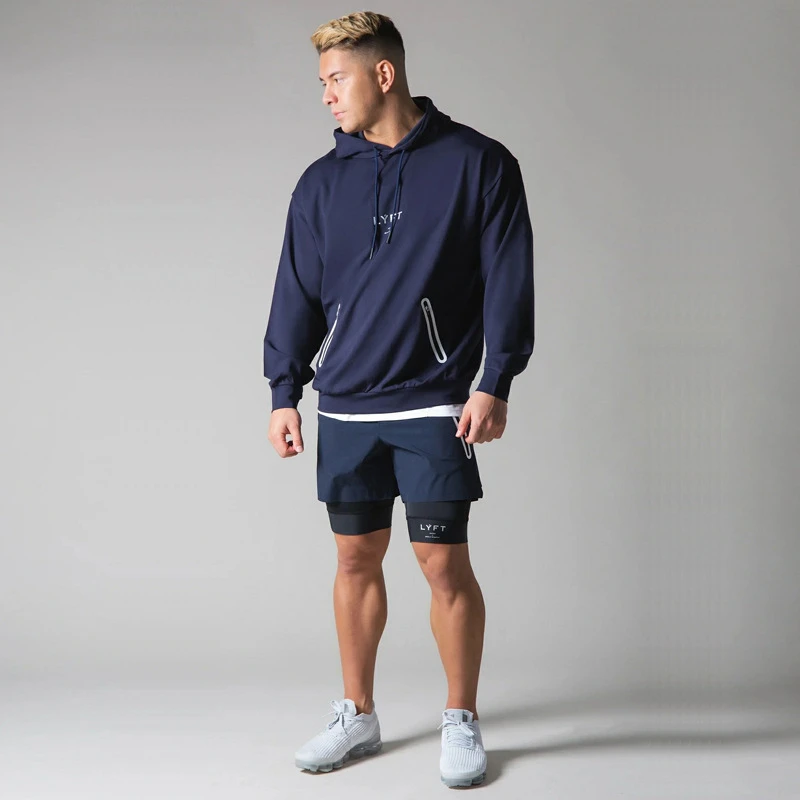 JP&UK Zipper Pocket 2021 Casual Hoodies Men Cotton Gym Sweatshirt Fitness Workout Cotton SportswearMale Pullover Tops Clothes