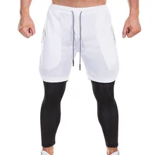 Модные милые летние мужские Леггинсы 2 в 1 для бега, штаны с карманами для безопасности, быстросохнущие штаны со встроенными карманами, штаны для фитнеса