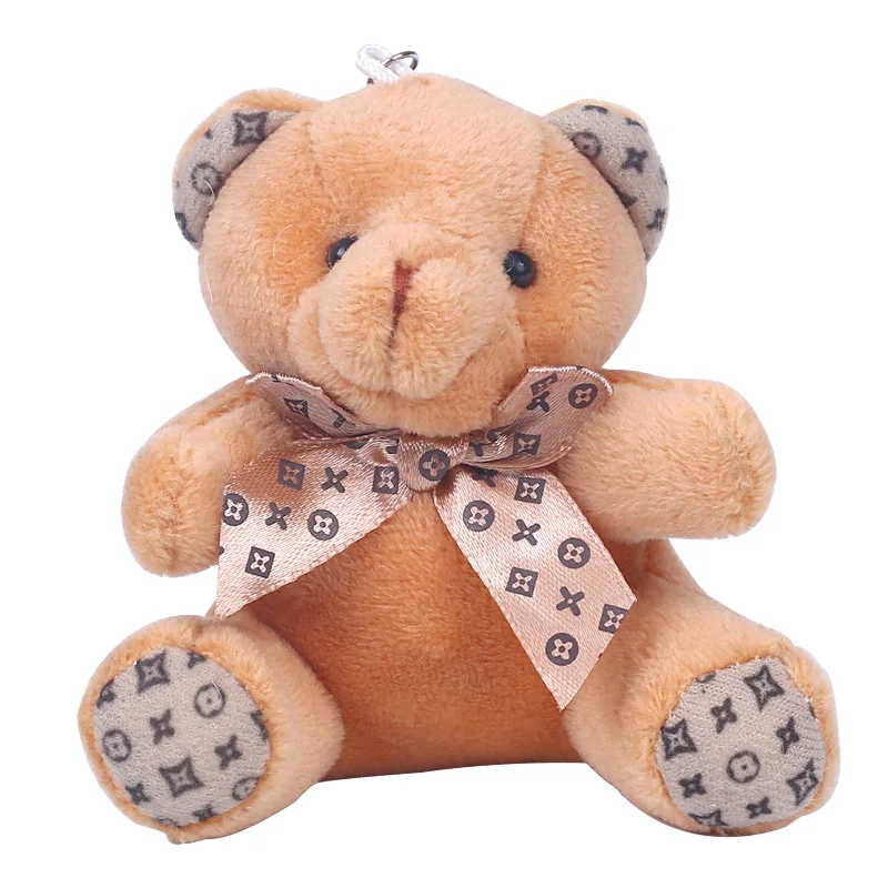 Carino Peluche Pompon Teddy Portachiavi Donne Ragazze Pompon Bowknot Orso Portachiavi Sulla Borsa Auto Trinket Gioielli Festa Di Nozze Giocattolo Rega