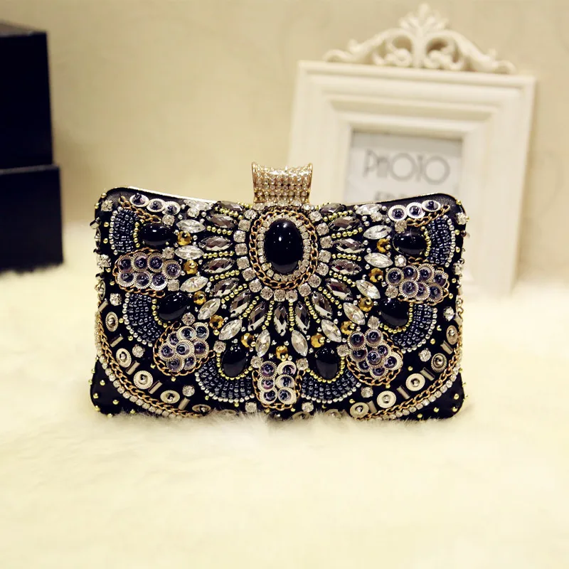 

Customizable 2018 Women's Carrying Retro Handmade Evening Bag Literature And Art Banquet Bag Carrying Magnetic Snap Single-shoul