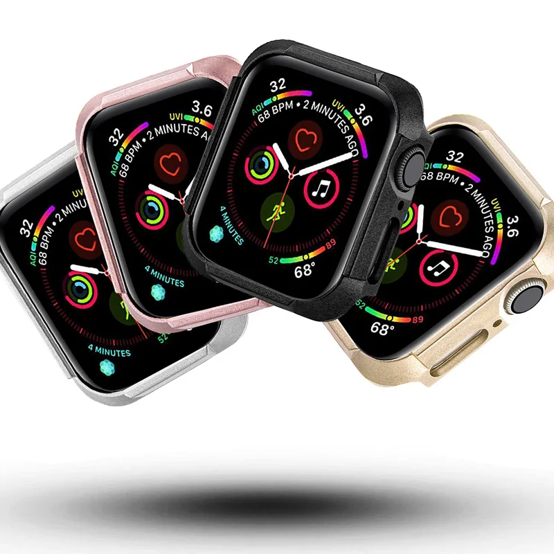 4 цвета PC чехол для часов Apple Watch Series 5 4 40 мм 44 мм Защитная крышка тонкий бампер для iWatch твердая рамка аксессуары