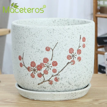 

Modern Minimalist Ceramic Flower Pot Cylindrical Green Dill Flower Pot Home Gardening Green Plant Shelf Decoration Supplies