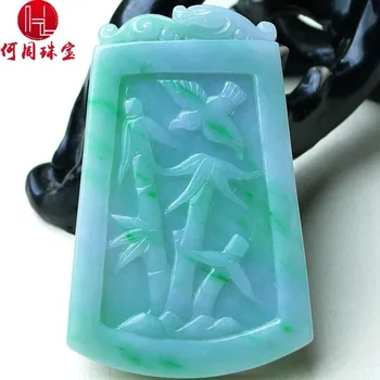 

Hezhou jewelry!Myanmar natural jade!Exquisite hand carving!Bamboo pendant!Exquisite workmanship!47.05g