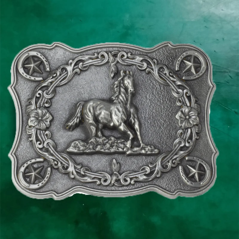 1 шт. ковбойская пряжка для ремня в западном стиле с серебряной лошадью подходит
