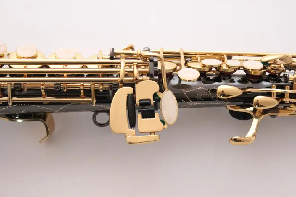 Музыкальный Fancier-клуб сопрано саксофон Ссылка 54 черный лак b-плоский сопрано Sax R54 с Чехол мундштук трости шеи