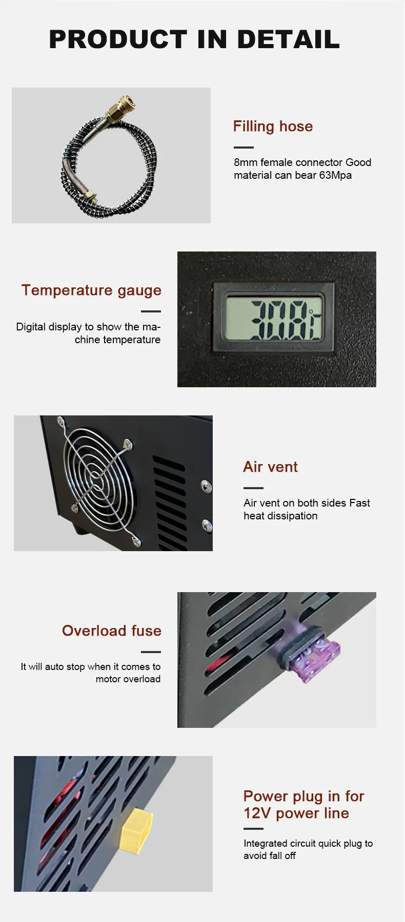 TUXING TXET062 4500Psi 300Bar 12V Pcp Air Compressor High Pressure Pump Portable Pump PCP Air Rifle Gun Pneumatic Inflator Tank