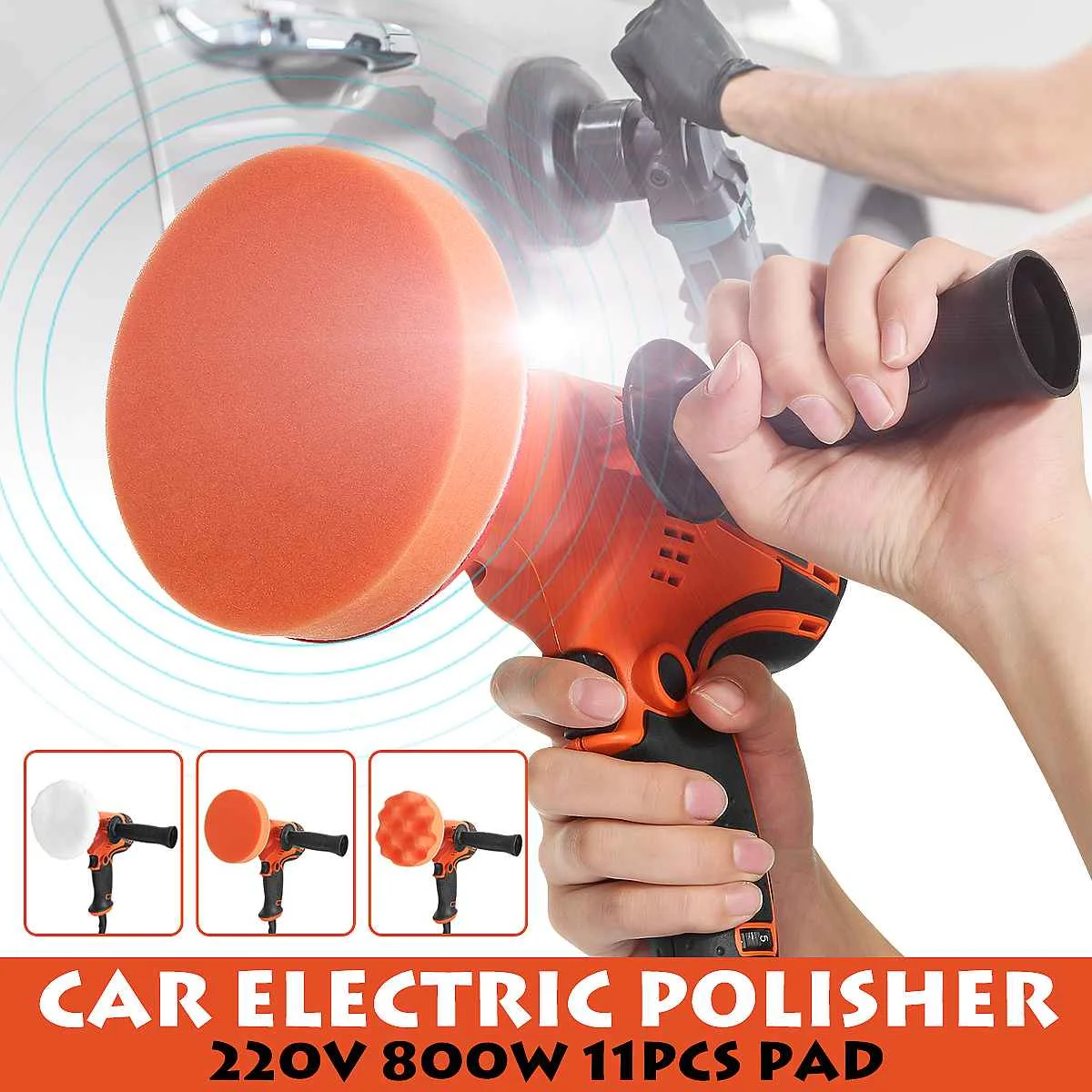 

220V 800W Electric Car Polisher Machine Auto Grinder Mini Polishing Adjustable Speed Sanding Waxing Tools Car Accessories