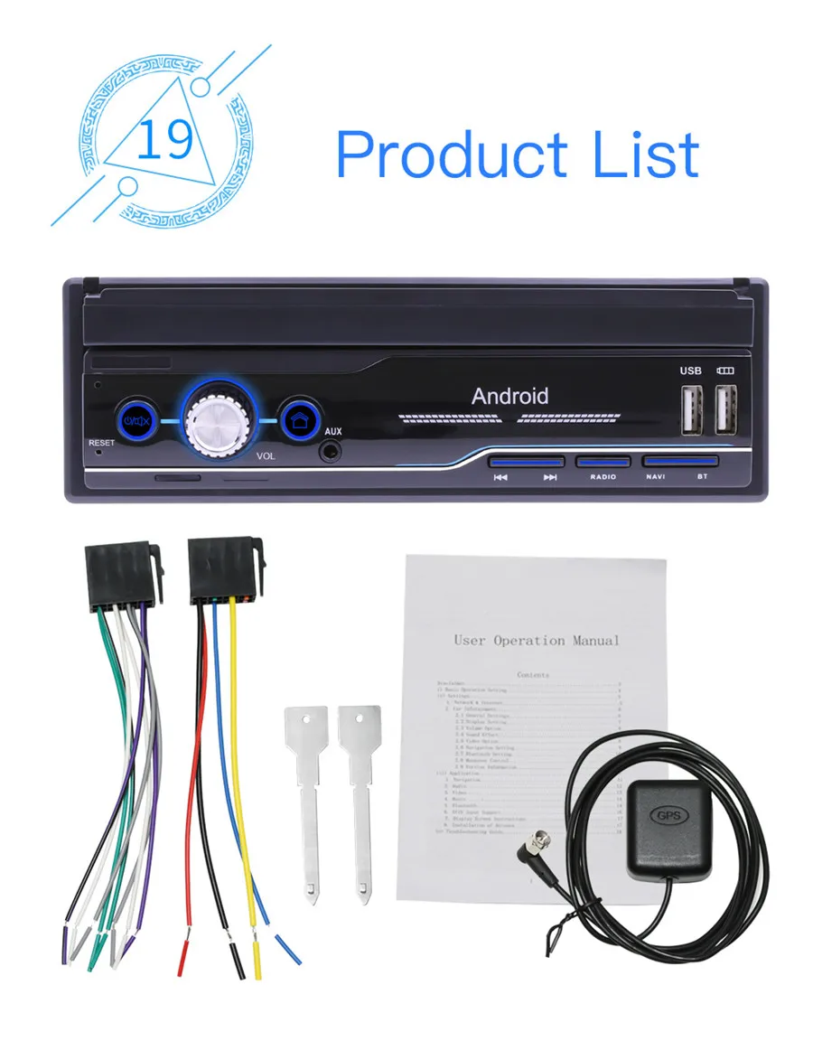 Универсальный 1DIN " автомобильный Радио Android 8,1 gps навигационный плеер WiFi Bluetooth MP5 мультимедийный плеер