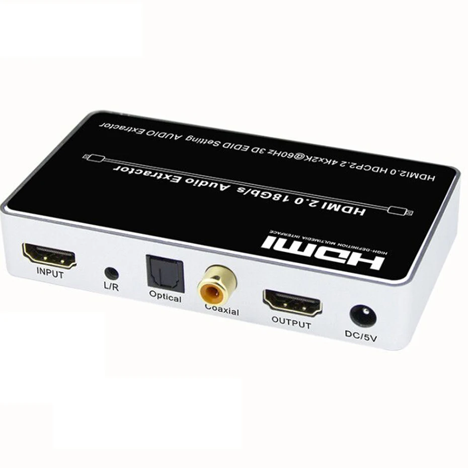 HDMI 2,0 аудио экстрактор 7.1Ch 4K 60Hz HDMI коммутатор аудио сплиттер 1X1 HDMI 5.1Ch аудио экстрактор сепаратор HDMI toslink аудио