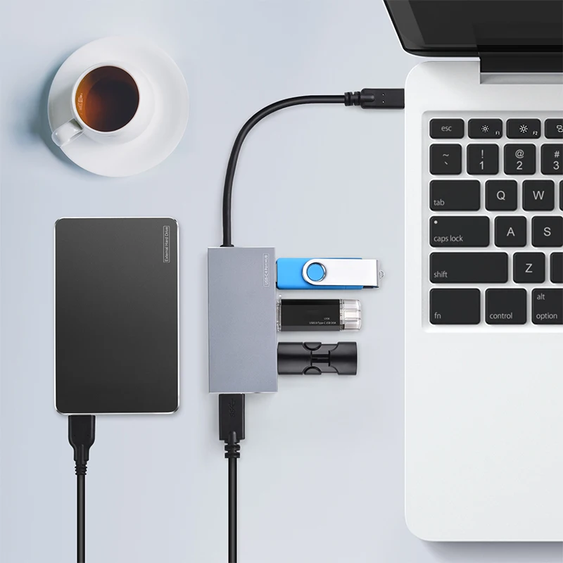 VLAMPO Тип c 4 порта концентратор высокоскоростной usb3.0 5 Гбит/с док-станция USB-C сплиттер адаптер для компьютера периферийные устройства Аксессуары