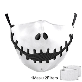 

Fashion Halloween 3D printed horror print mask Reusable and Washable Anti-Dust and Wind Mouth-muffle Mask For Kids WIth 2 Filter