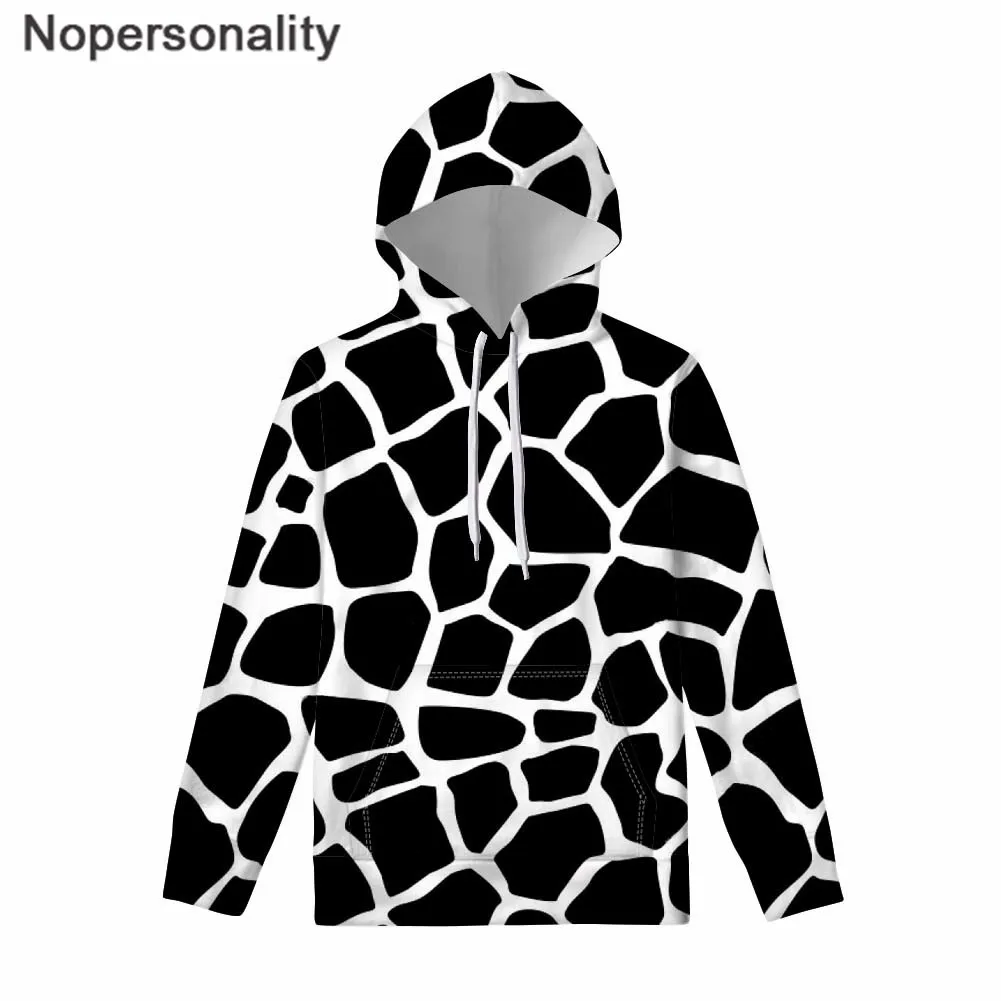 Nopersonality Толстовка для подростков с мультяшным жирафом Женская Толстовка Повседневная с принтом толстовки с длинным рукавом Женский пуловер Размер XS-XXXL - Цвет: L5407Z72W