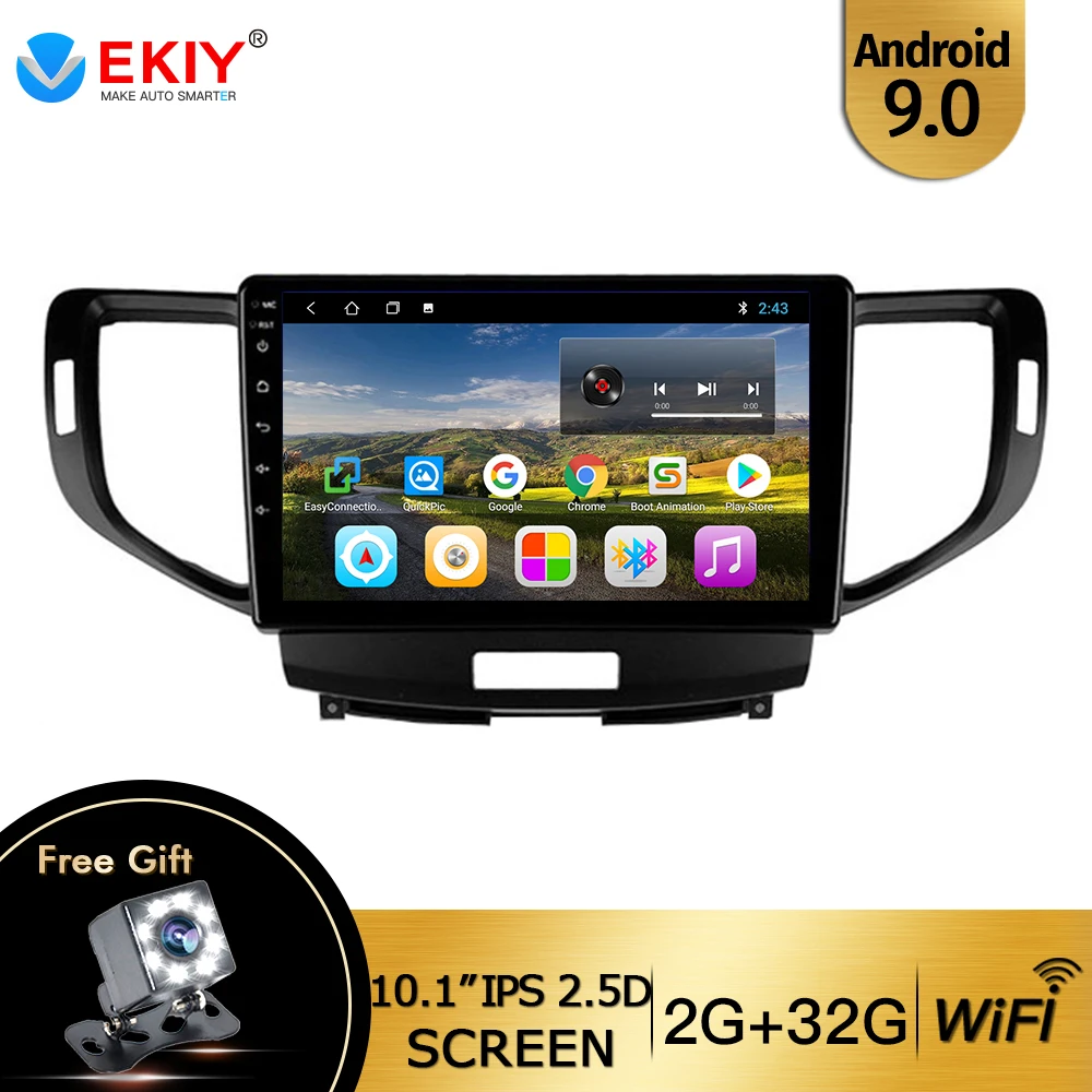EKIY 10," Android 9,0 Автомагнитола для Honda Accord 8 2008-2012 Автомобильный мультимедийный видеоплеер навигация gps Android 8,1 No 2din Dvd