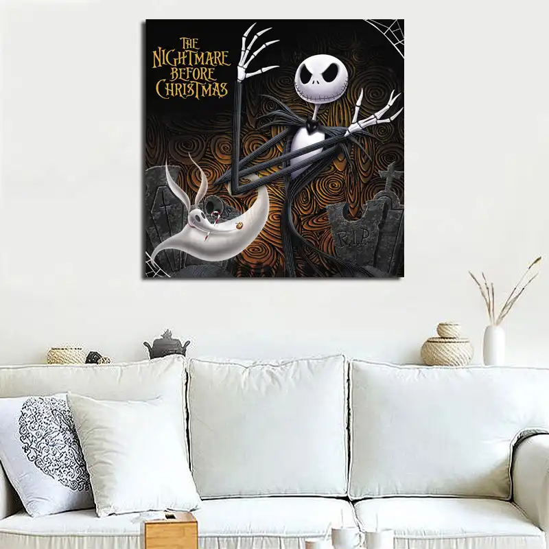 映画ナイトメアー ビフォア クリスマス壁紙ミニマリストの芸術キャンバスポスターの絵の壁絵プリント家の寝室の装飾 絵画 書道 Aliexpress