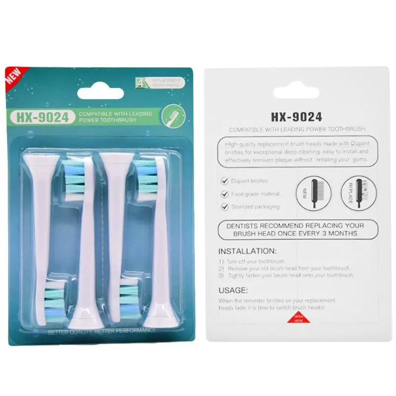 

4pcs Electric Toothbrush Replacement Heads For Philips Sonic Electric Toothbrush Head HX9024 HX9034