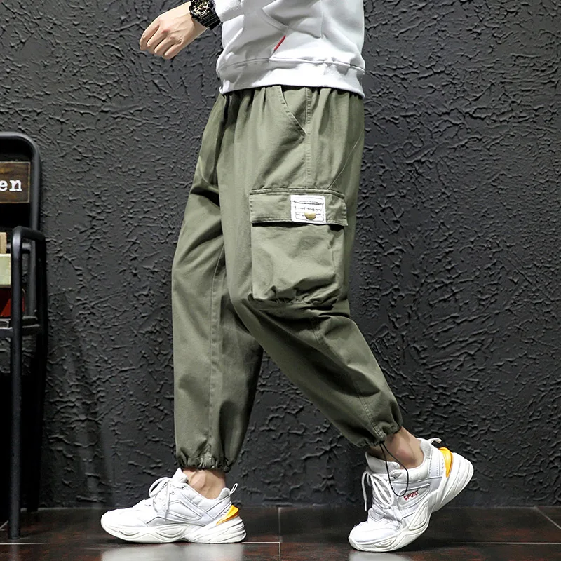 

2020 Spring Main Push Japanese-style Black Wall Large Size Large Pocket Workwear Capri Pants M-5x Hk1930