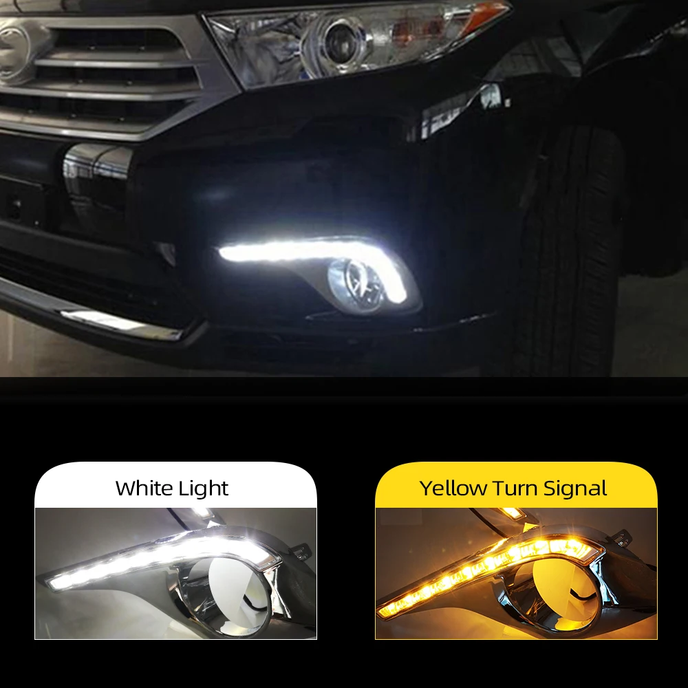Автомобильная проблесковая 1 набор 12V для Toyota Highlander 2012 2013 2014 светодиодный DRL