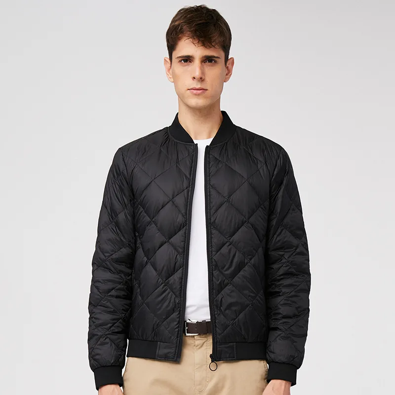 

2019 Fashion men's short winter down jacket original design diamond-shaped style casual outerwear