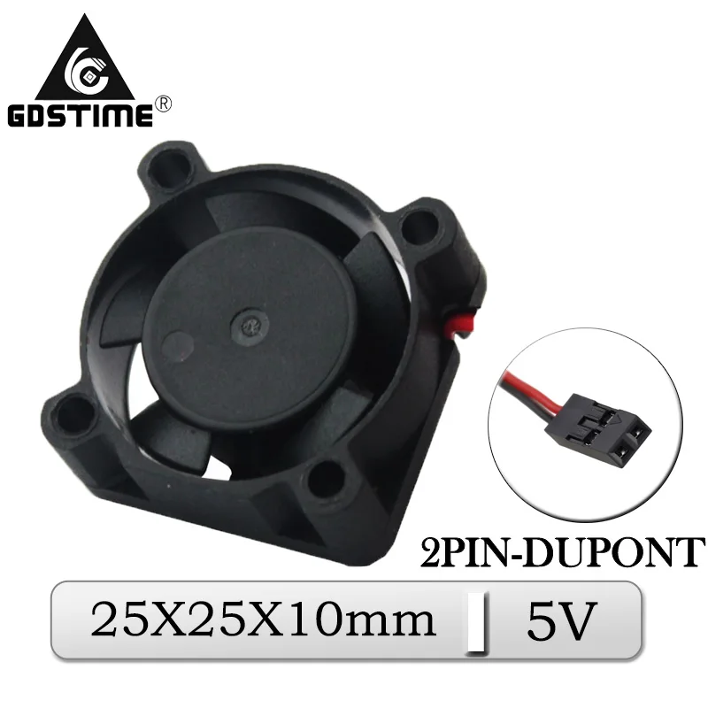 Микро-радиатор Gdstime DC 25 мм x 10 5 в постоянного тока бесколлекторный осевой