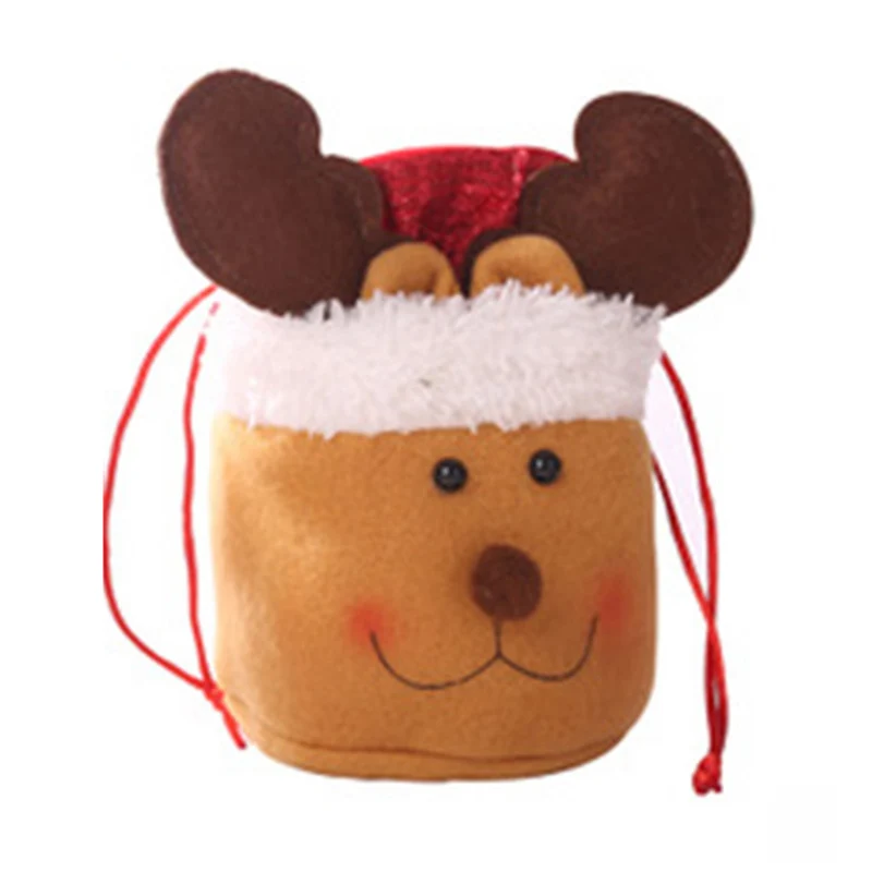 Reindeer «Лучшее» конфеты Подарочный мешок шнурок сумка для декорирования для детей рождественской вечеринки упаковка 889 - Цвет: Reindeer