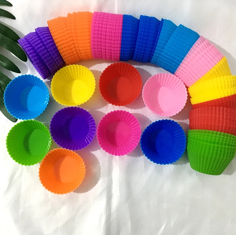 

10pcs Silicone Cupcake Mold Cake Mould Nonstick Heat Resistant Reusable DIY Muffin Cupcake Baking Molds Kitchen Bakeware Tools