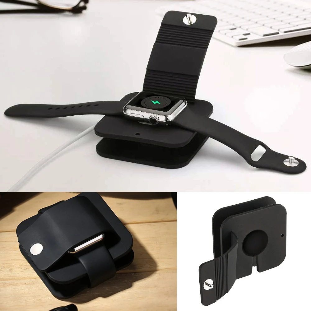 Gosear Силиконовый ТПУ зарядный кабель Winder стенд зарядное устройство док-станция держатель кошелек для Apple Watch iWatch серии 1 2 3 4 38 мм 42 мм