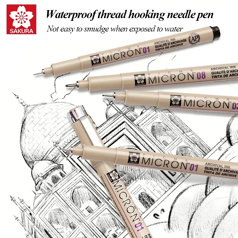 SAKURA Manga Markers Needle Pen Art Hand-painted Hook Line Pen Animation Creation Design Drawing Pen for Drawing Art Single 4